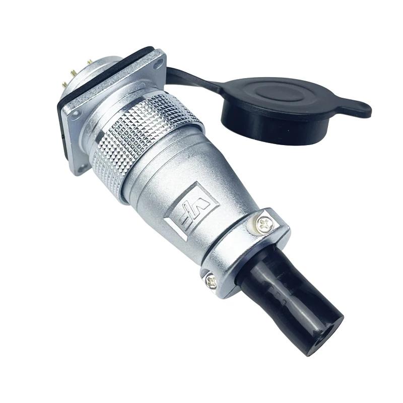 PLS24 Aviation Plug Socket P24 6pin 10 Pin 12pins 19P Male Female Docking Square Flange Industrial Connector