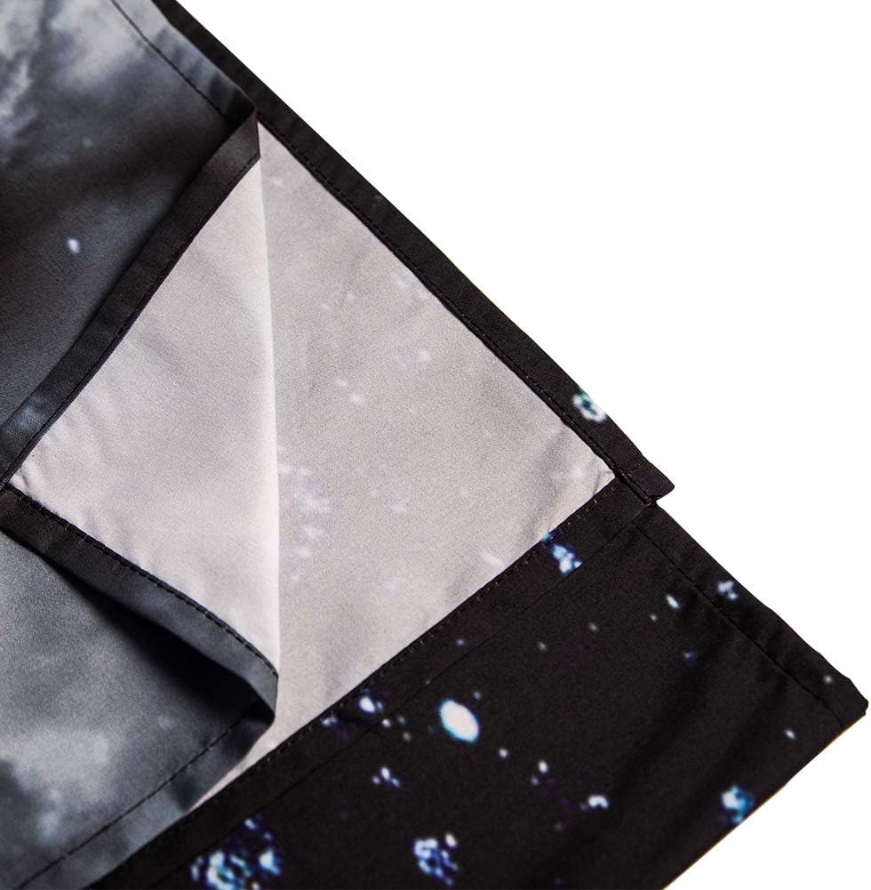 Black and White Moon Stars Wall Tapestry Wall Hanging Outer Space and Galaxy Tapestry Night Sky with White Cloud Home Decor for