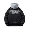 Mens Thickened Hooded Bomber Jacket With Letter Embroidery Streetwear Casual Winter Outerwear