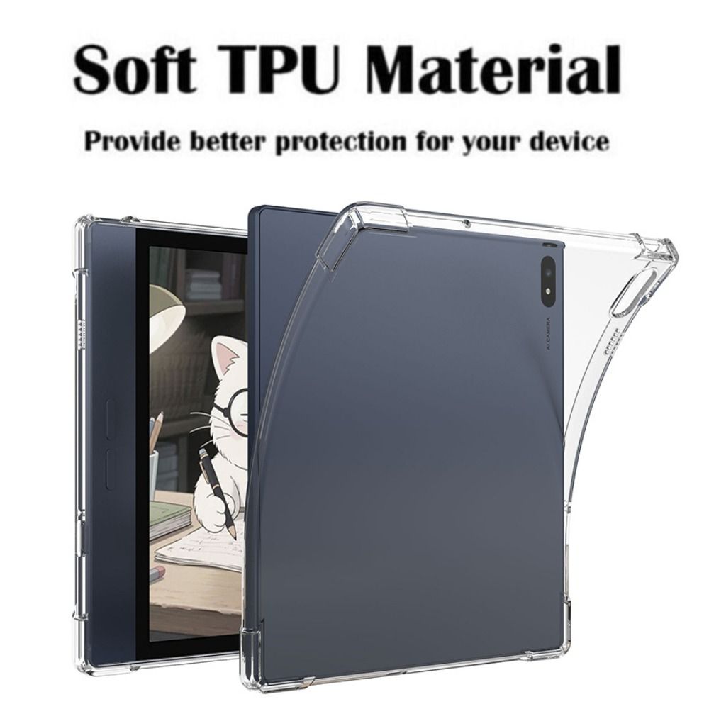 New TPU Tablet Case Transparent Shockproof Back Cover with Pen Slot Ultra-thin Protective Shell for Bigme B7 Pro/Bigme B7 7inch