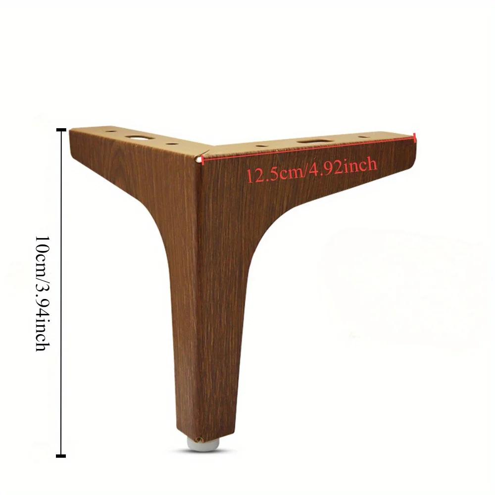 [Rustic Metal Legs] 4pcs Metal Wood Grain Furniture Legs 10/15cm Walnut Color Cabinet Legs Rustic Style Simple Sofa Replacement