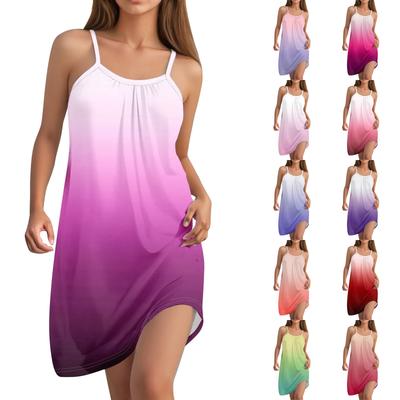 Vestido Casual Feminino de Verão Sem Mangas Moda Vestido de Alça
