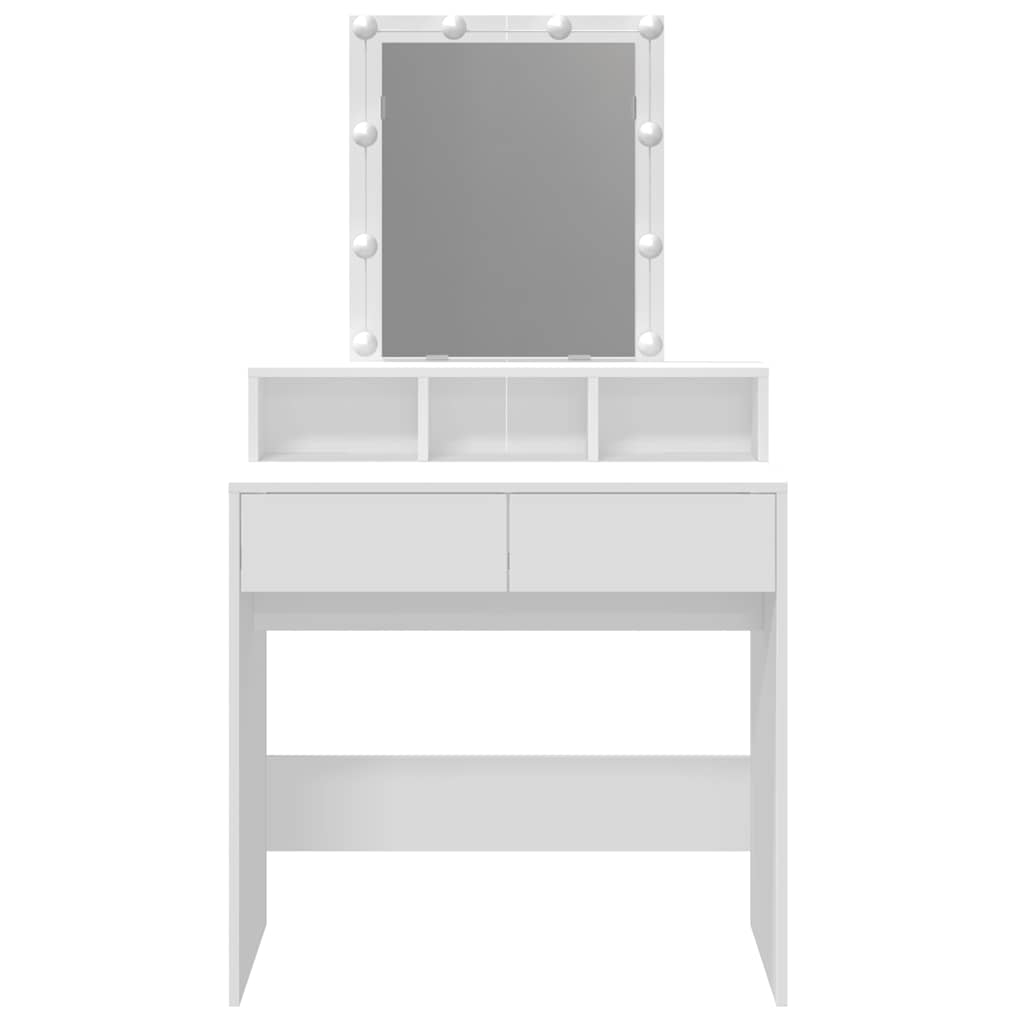 Makeup Table with LED Lighting White 80 x 41 x 144.5 cm