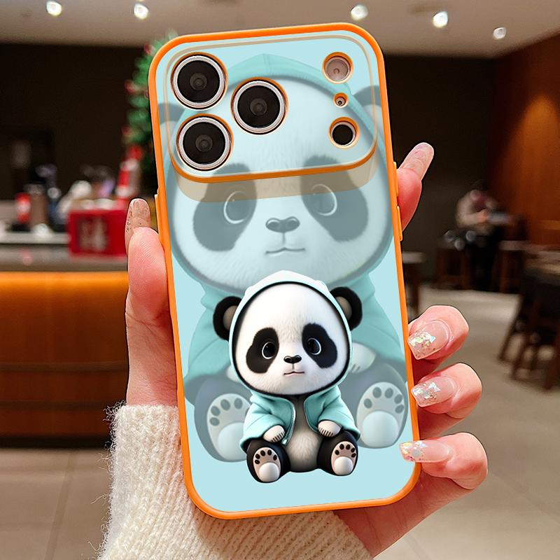 Blue Coat Panda Pattern Case For iPhone 17 Pro Max Magnetic For Magsafe Skin Feeling Cover For iPhone 16 15 14 13 Pro Max
