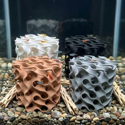 3D Printed Porous Fish Breeding Cave Wave-Shape Fish Tank Shrimp Hideout  Fish Breeding
