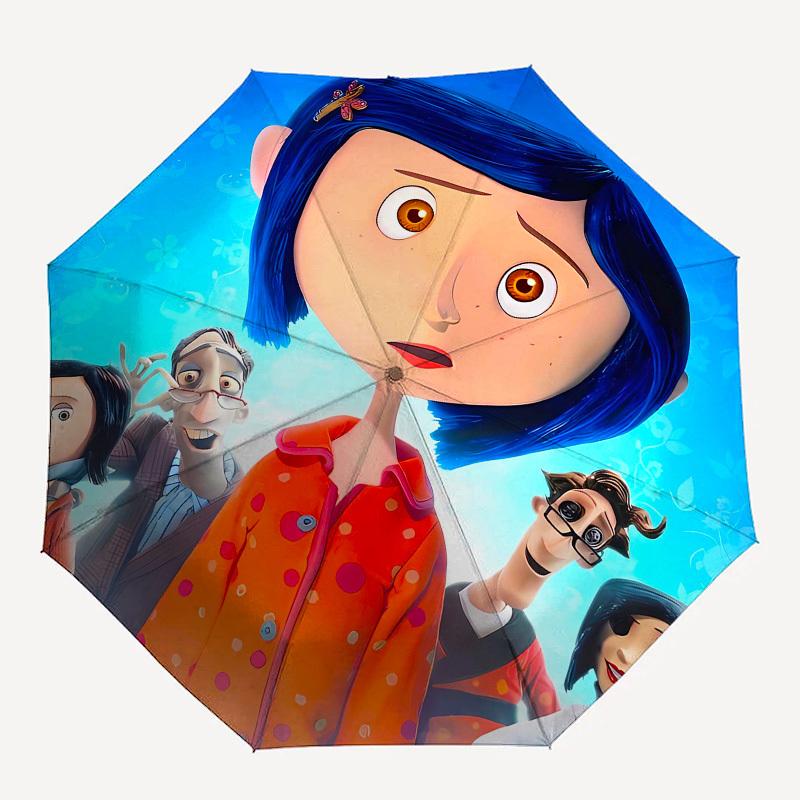 Coraline, Animation Automatic Opening and Closing, 8 rib Structure Portable Umbrella, Suitable for Men and Women in All Seasons  Perfect Gif