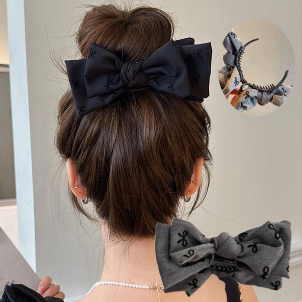 Barrettes Bow Print Claw Hair Headpiece Ponytail Clip Fashion Women's Hair Claw