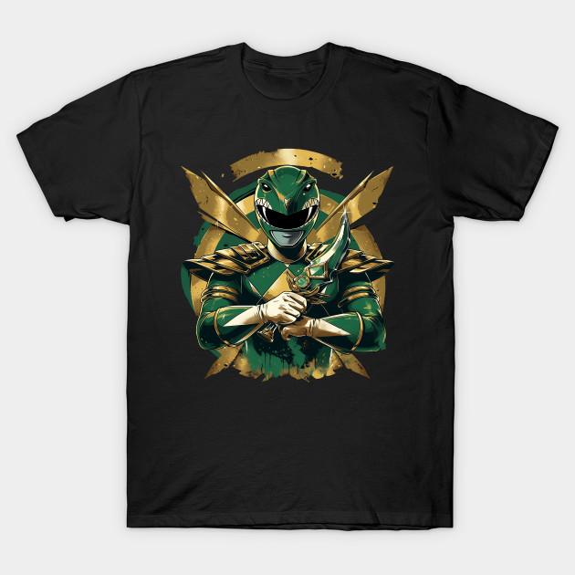Men Black Print T-shirt Green Ranger No-Cut Transfer Paper Print Cotton Tshirt S чёрный