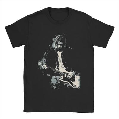 Ανδρικά T-Shirt Kurt Cobain με Κιθάρα Βαμβακερά Ρούχα Καταπληκτικά Μπλουζάκια Κοντομάνικα με Στρογγυλή Λαιμόκοψη Πρωτότυπο T-Shirt#Χρώμα
