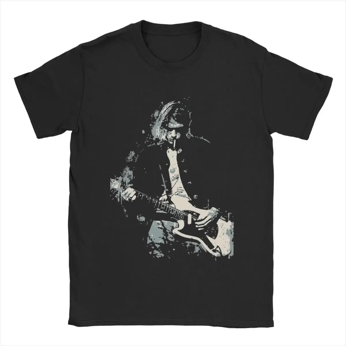 

Men s Kurt Cobain Guitar T Shirts Cotton Clothes Amazing Short Sleeve Round Collar Tees Original T-Shirt#Color S