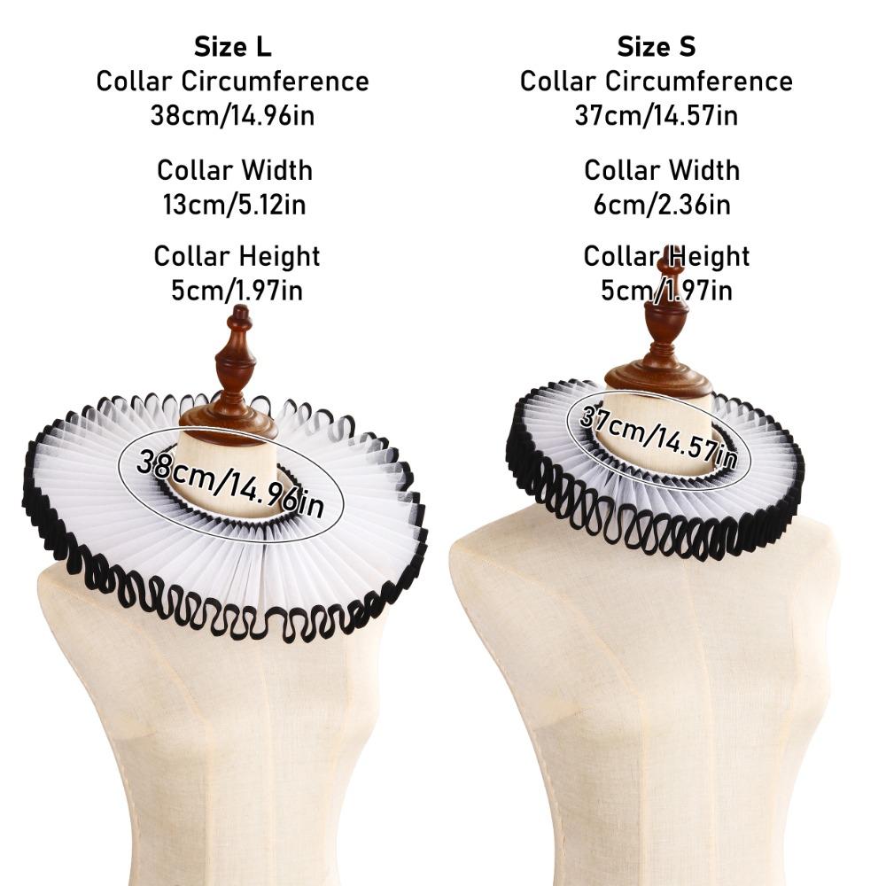 Detachable Shakespeare Neck Ruffled Collar Elegan Vintage Renaissance False Collar Victorian Costume Retro Ruff Collar Cosplay