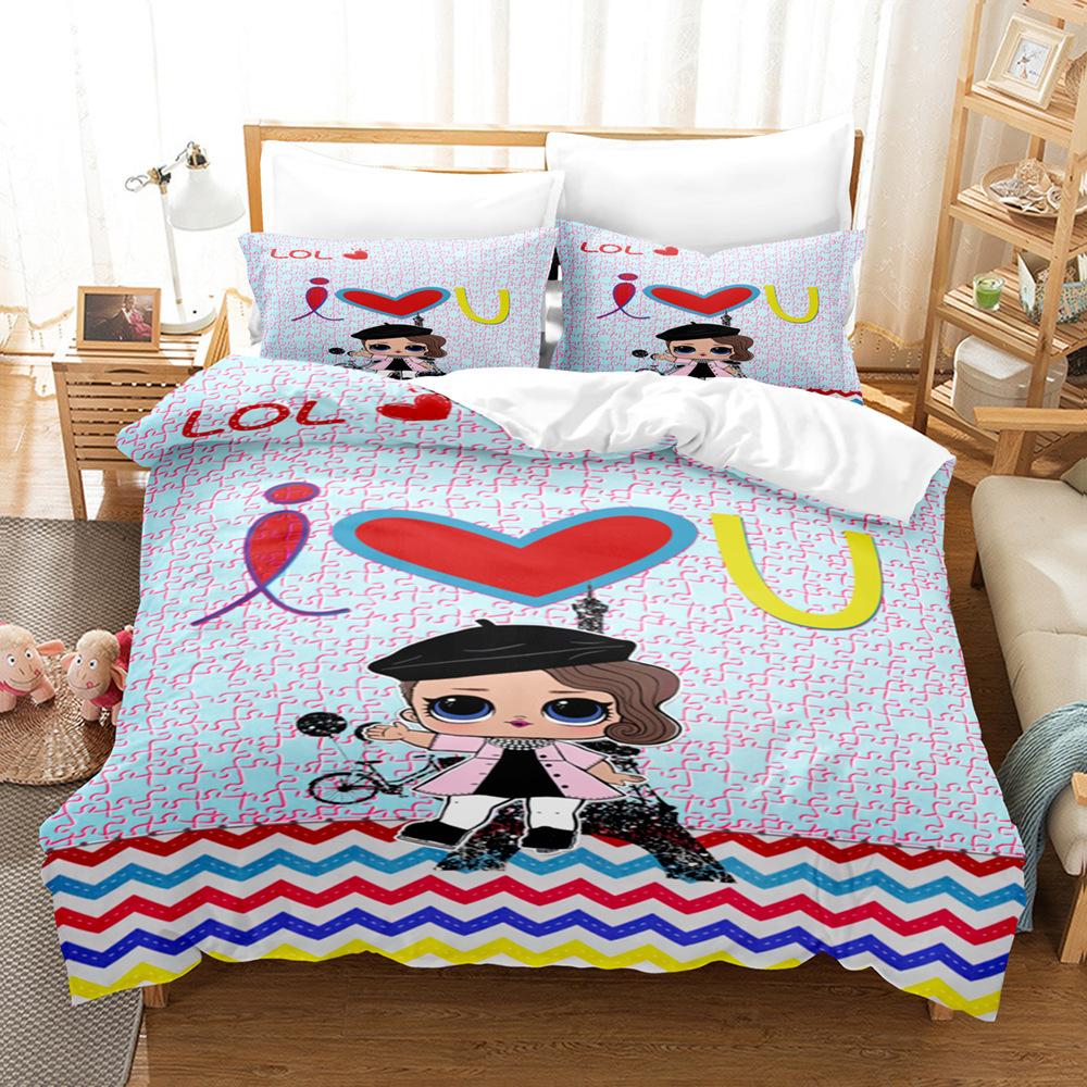 3D Digital Printing Cartoon Surprise Doll Three-Piece Set Bedding Two-Piece Set