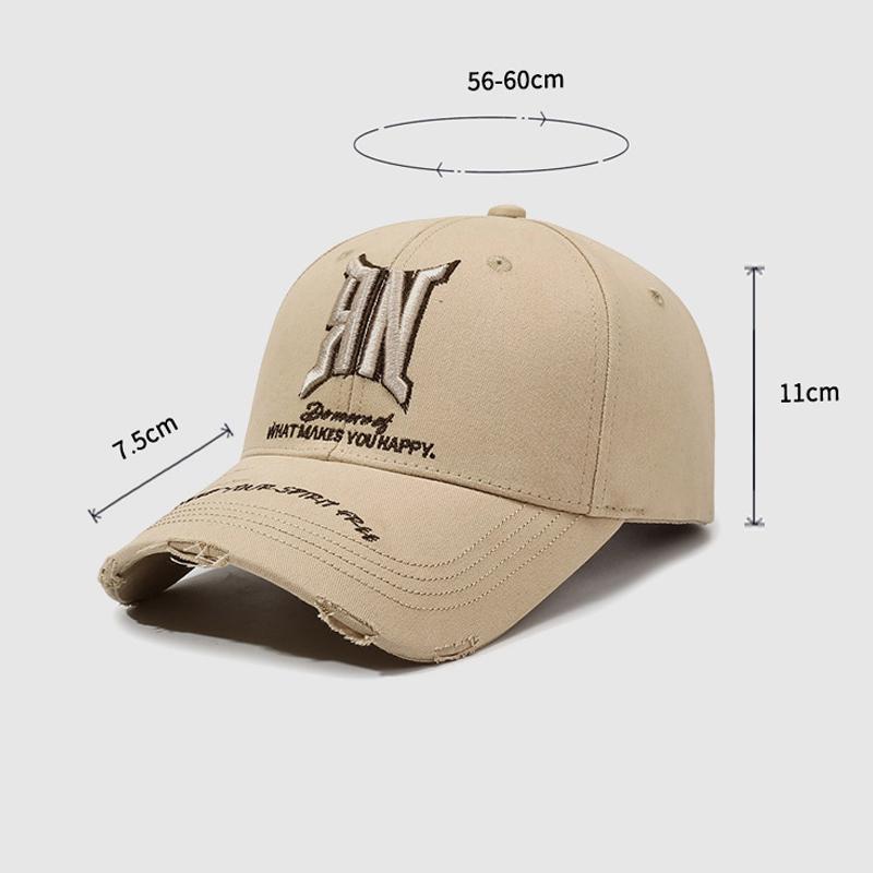 Hole Embroidered Letter Baseball Cap Unisex Sunshade Hat Outdoor Cap