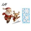 Waterproof PVC Window Film Christmas Cling Reindeer Decals and Santa Claus Static Seasonal Store Display