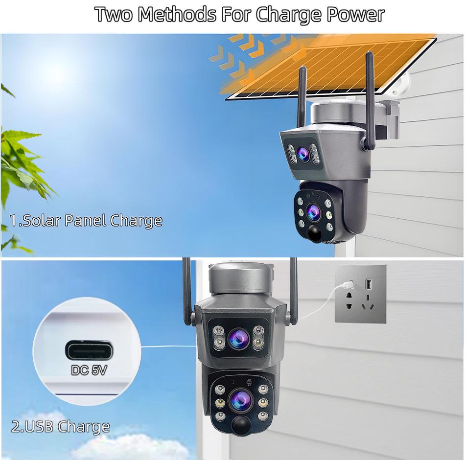 Ultra HD Waterproof Solar Camera with Full-Color Night Vision - Wireless 4G WiFi for Indoor/Outdoor Use