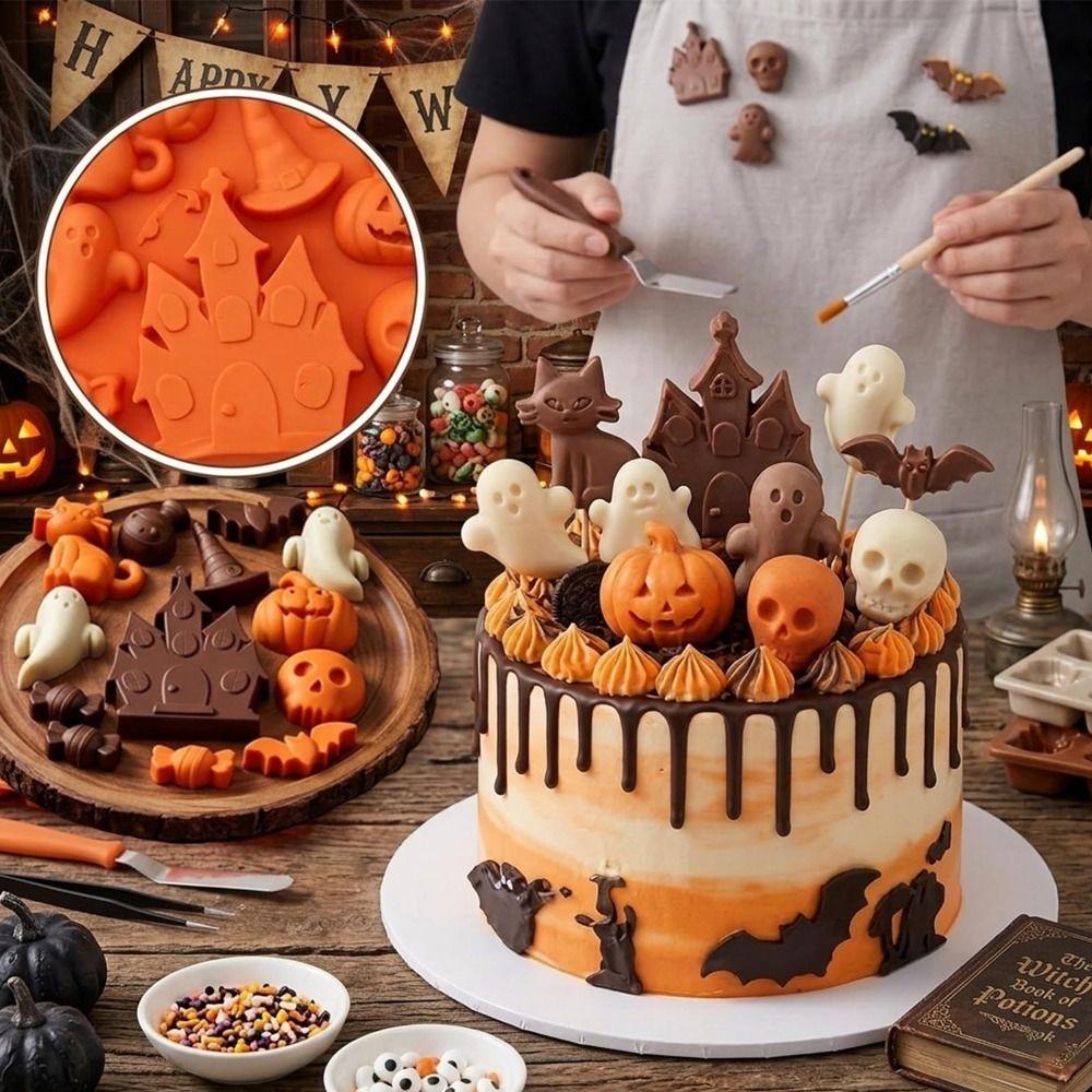 Food Grade Silicone Mousse Cake Mold Halloween Theme Baking Mould  Homemade Candy