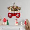 Twinkling Christmas Mitten Wreath Front Door Artificial Garland Holiday Wreath for Wall Window Fireplace Holiday Home Decor