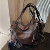 Stylish Womens Oversized Tote Bag Winter PU Leather Shoulder With Zip Interior Pockets
