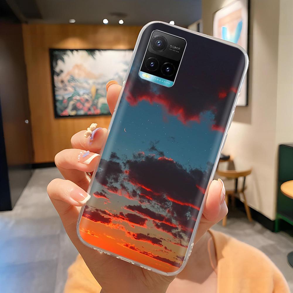 For Vivo Y21 2021 Y33S Case Cute Cartoon Painted Soft Clear Silicone Protect Phone Case For Vivo y33s y21 Y21s Back Cover Coque