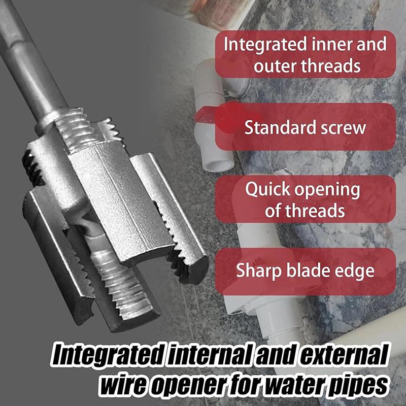 Integrated Internal & External Pipe Threading Tool Pvc Pipe Threader Pipe Threading Tool 1/2'' 3/4'' Dies Electric Drill