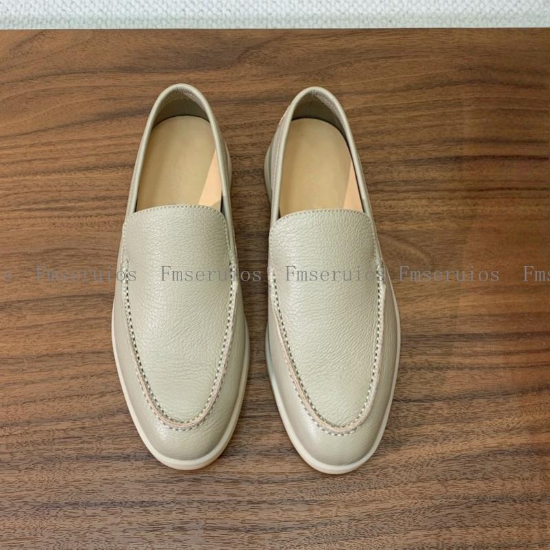 

Men Casual Shoes Simple Fashion Design Casual Loafers Round Toe Hard Wearing Neutral Comfortable Genuine Leather Shoes Daily 44