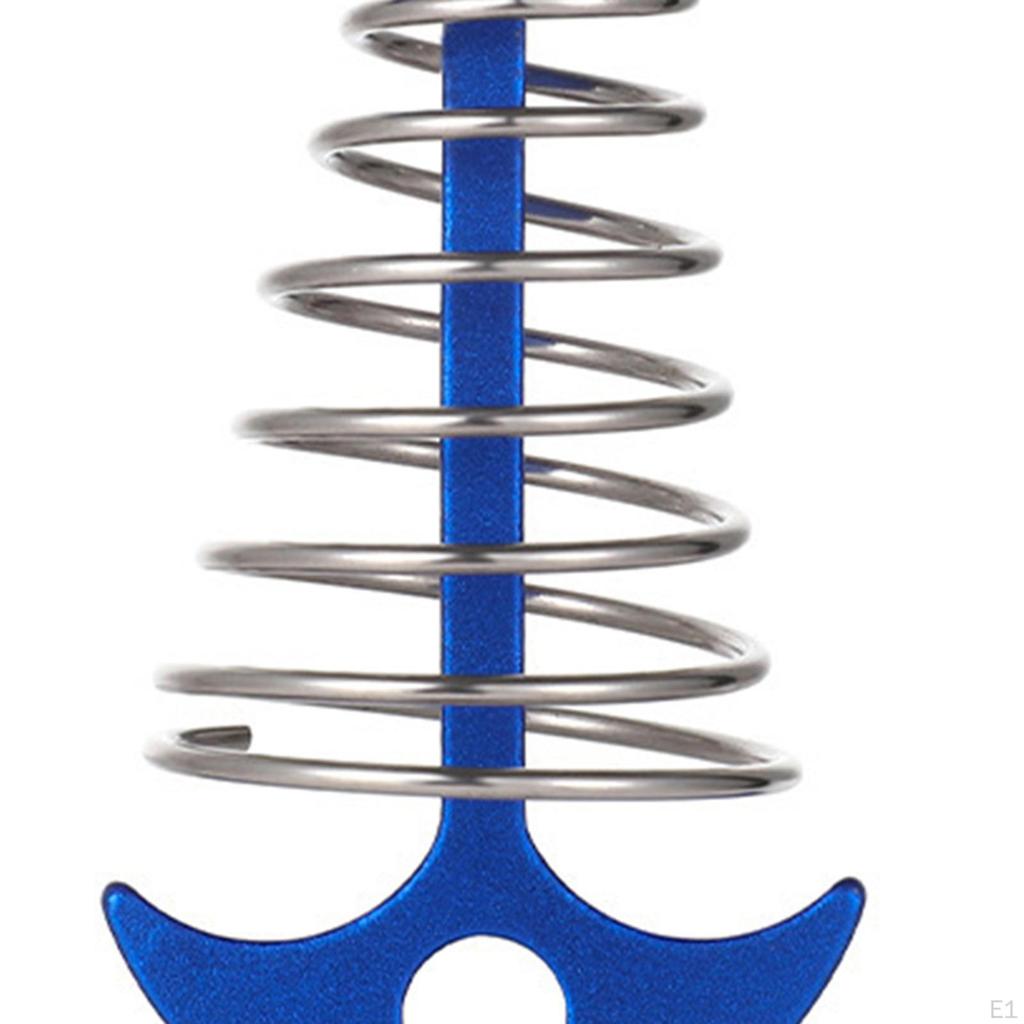 Aluminium Alloy Fishbone Tent Stakes Deck Anchor Pegs with Spring Rope Buckle Hook Cord Adjuster