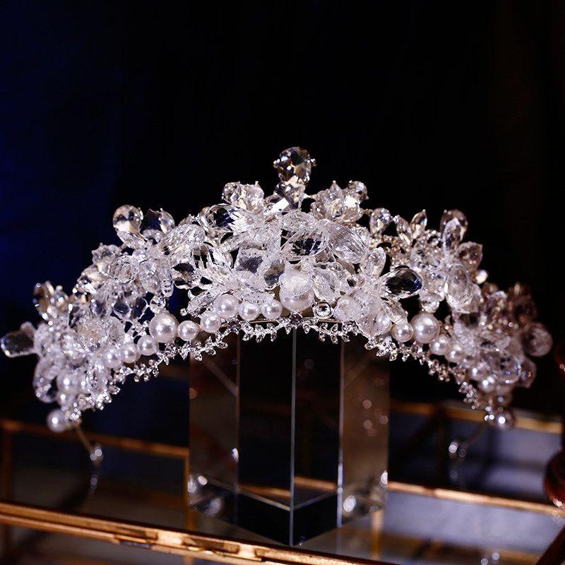 Bridal Wedding Elegant Crown Shiny Rhinestone Headdress