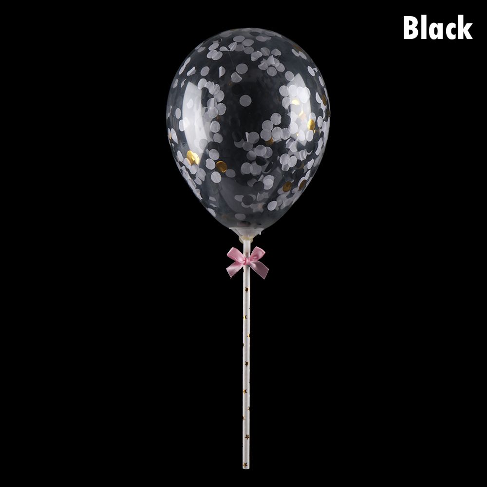 5 inches  Shower Party Supplies Birthday Transparent Balloon Cake Topper Cake Decoration Confetti Balloon