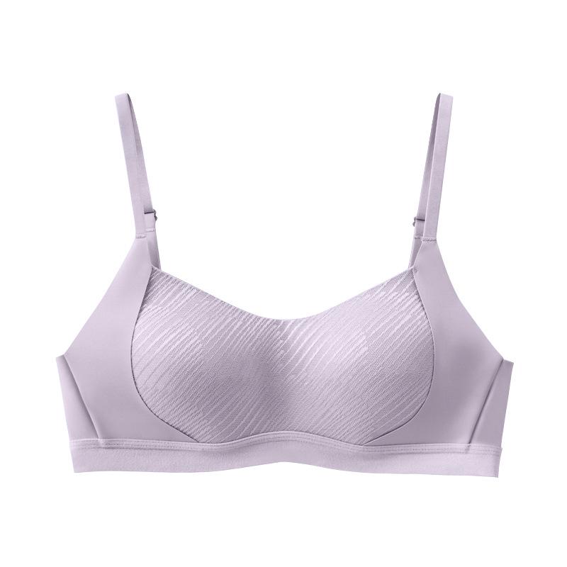 

Бесшовный нейлоновый бюстгальтер против провисания для маленькой груди - без косточек, дышащий, с фиксированной чашкой, удобный XL (80C/85A/85B) лавандовый