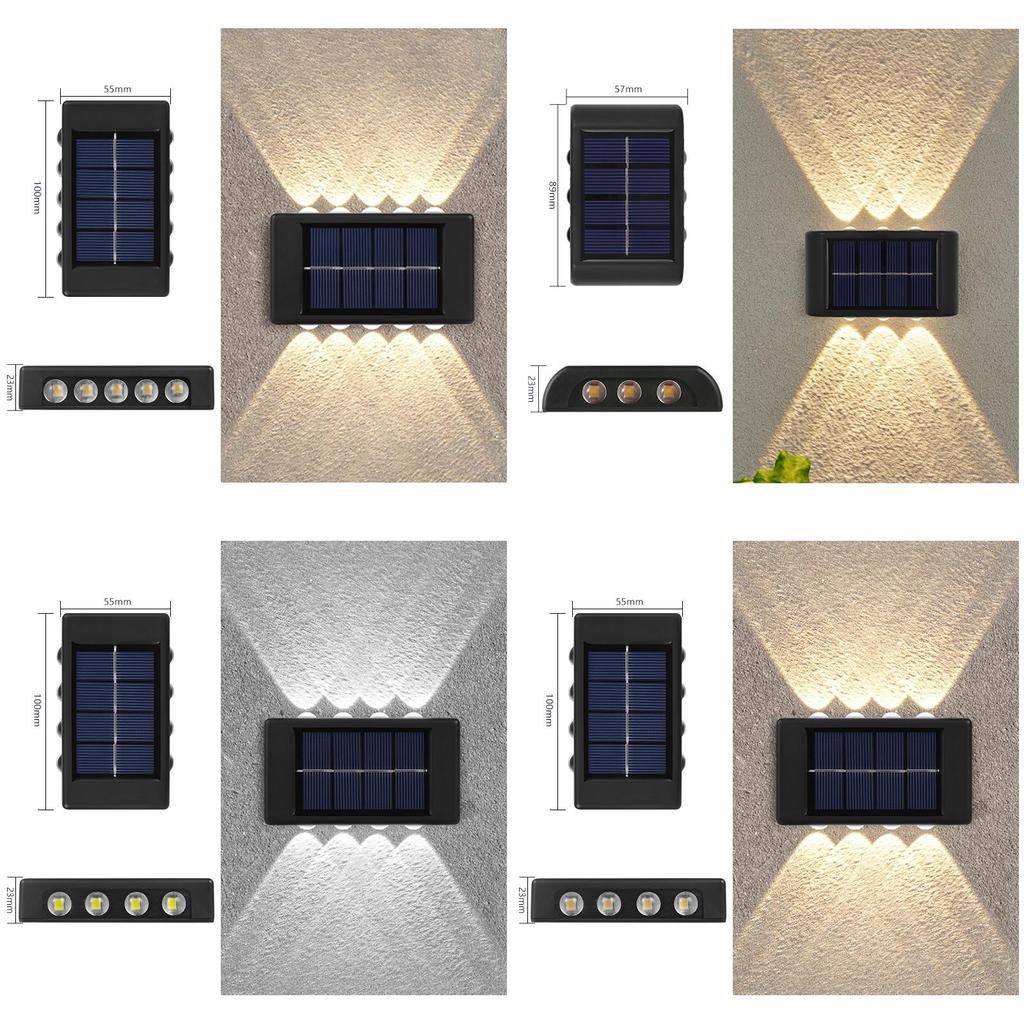 Solar Wall Lamp Outdoor Led Light With Warm Light For Garden Pathway