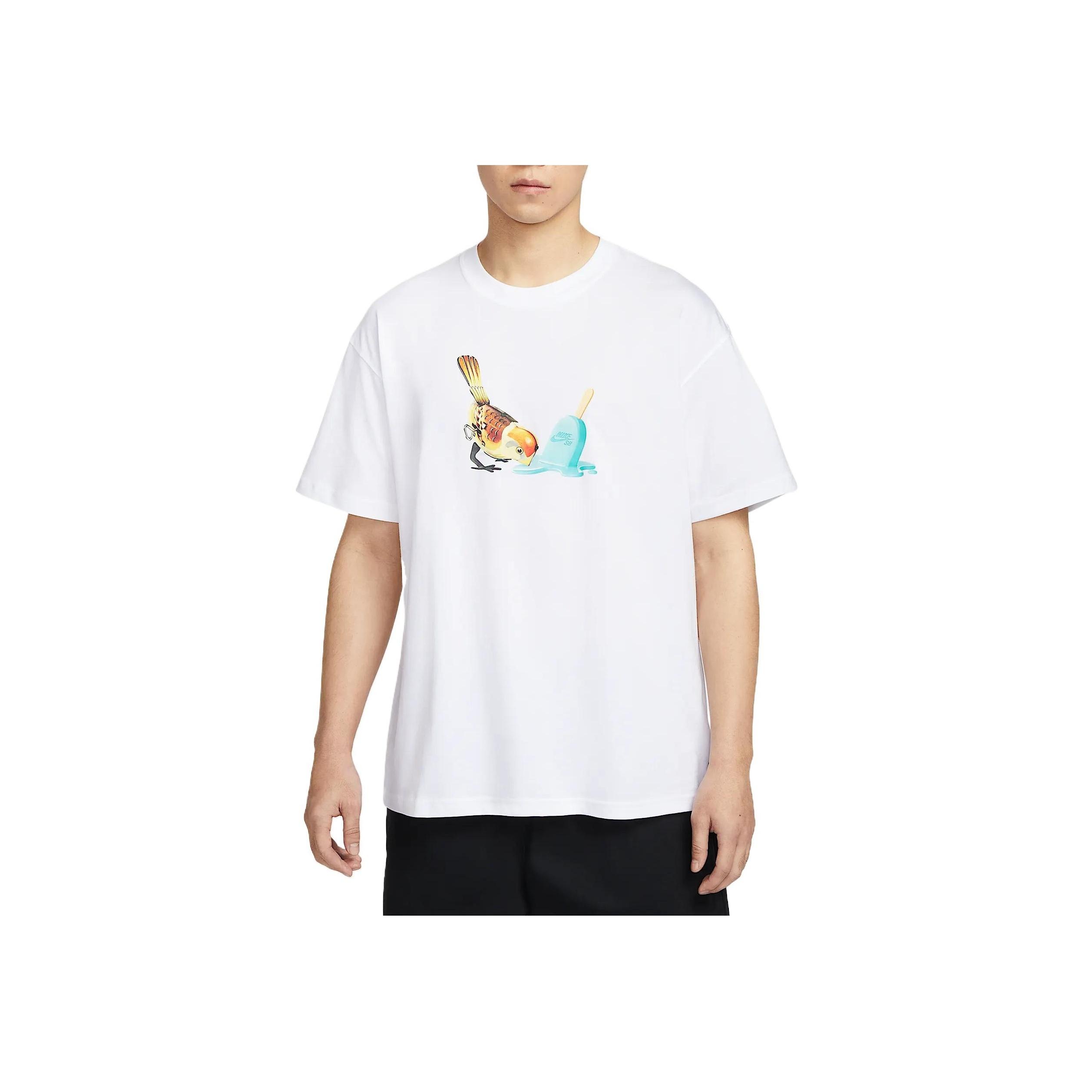 

Nike Sb Удобная Модная Мягкая Приятная к Коже Футболка с Коротким Рукавом Мужские Топы Белый HJ0819-100 L