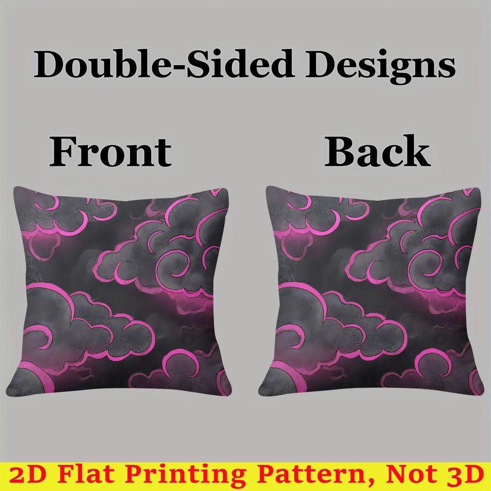 Pink Cloud Square Jacquard Pillow Cover for Sofa Office Waist Cushion Cover Home Decorative Pillowcase