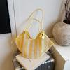 Textured hollow large-capacity bucket bag armpit bag for women as a new fashionable and versatile commuter woven tote bag
