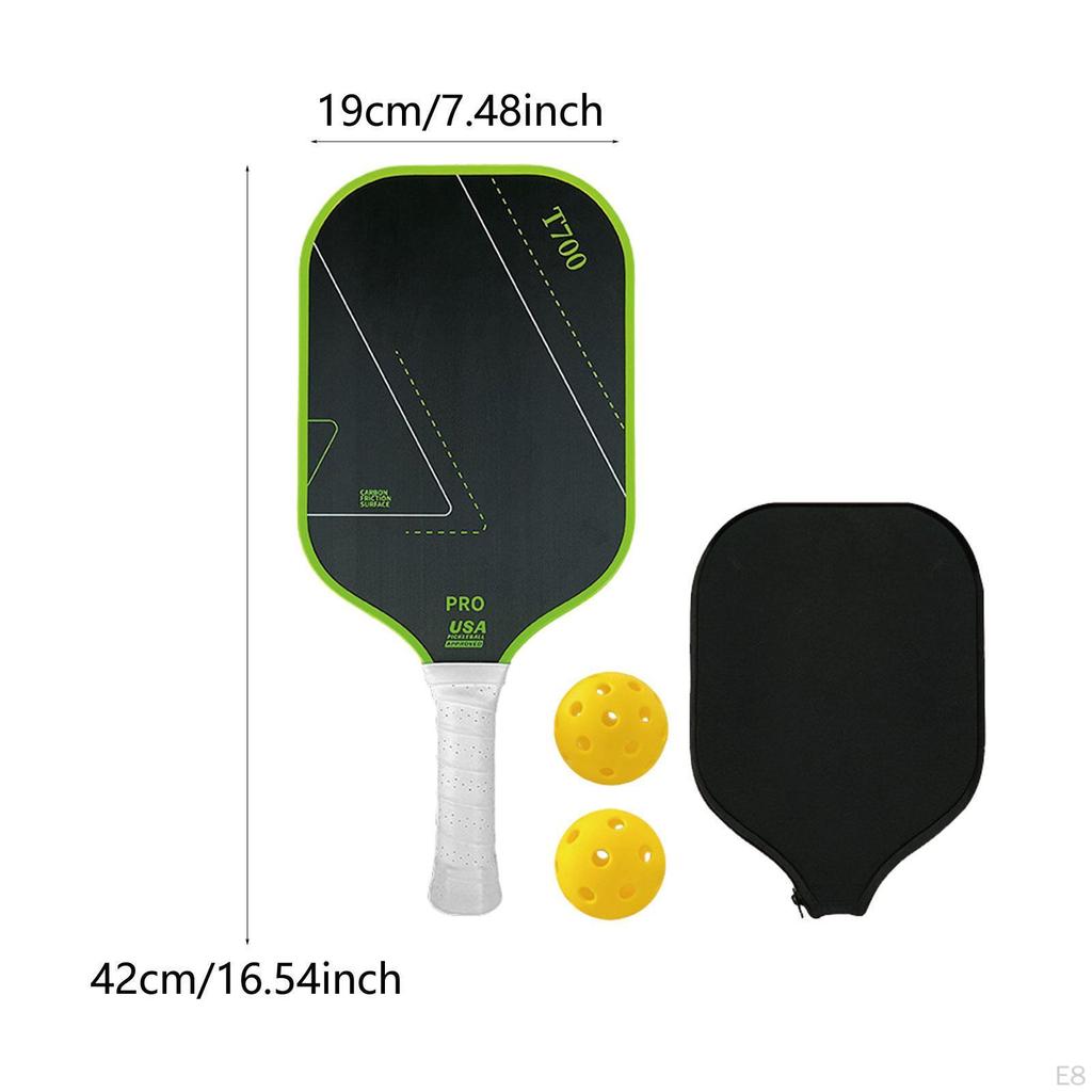 Carbon Fiber Pickleball Paddle Racquet for Outdoor Sports Men Women Exercise Rose Red