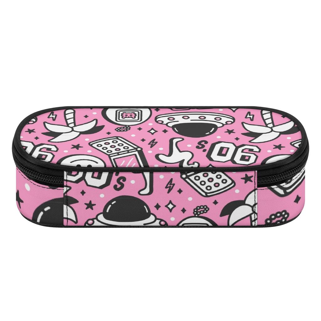 School Pencil Case Neat Design 300D Polyester Smooth Zipper with Main Compartment Mesh Pocket and Pen Slots for Boys Girls