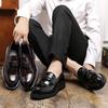 Men's Shoes Large Size New Casual Leather Shoes Fashion Foot Loafers Trendy Business Style Glossy Dress Leather Shoes