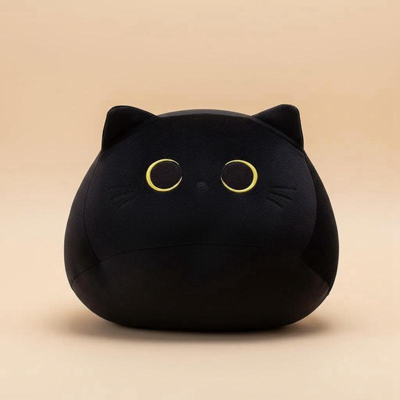 

Black Cat Throw Pillow Adorable Cats Kitten Soft Plush Animal Sofa Cushion Lumbar Support Home Decoration Gifts for Mother’s Day 45cm чорний