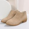 Women British Style Pointed Toe Martin Boots Thick Heel Zipper Ankle Boots