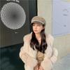 Women's Hats Fall and Winter Plush Flat Top Navy Hat Fashion Versatile Pearl Cap Lace Winter Star Anise Beret