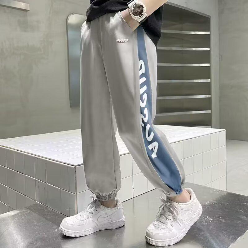 

Универсальные брюки CUHK для мальчиков с манжетами в стиле кэжуал - Модные спортивные брюки на весну/осень 160 cm серый