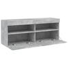 Wall Mounted TV Cabinet with RGB LED Lighting Concrete Grey 100 x 30 x 40 cm