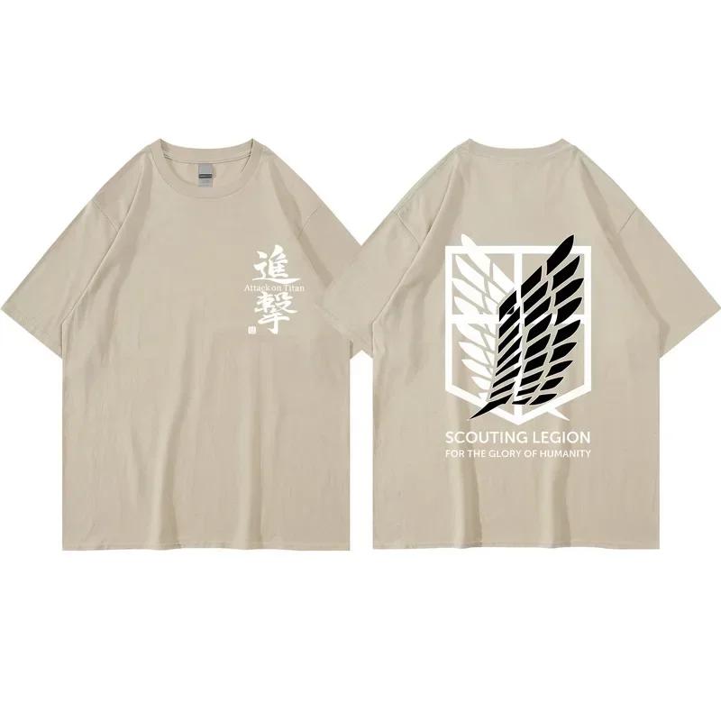 Japanese Anime Attack On Titan T-shirt Men's and Women's Summer Fashion Top Free Delivery Print Plus Edition Clothes