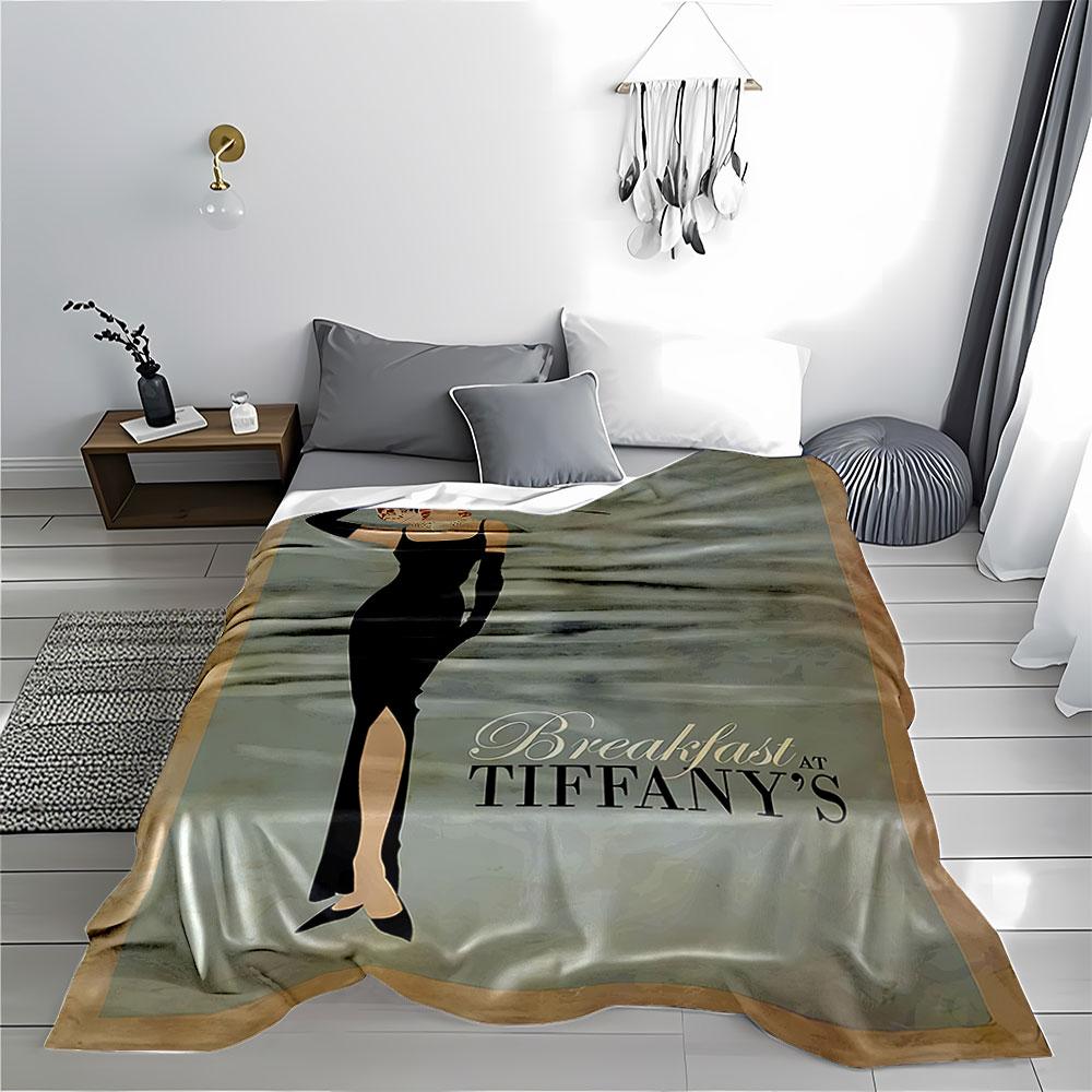 Elegant Woman with Cat Blanket for all seasons blanket lunch break throw gift