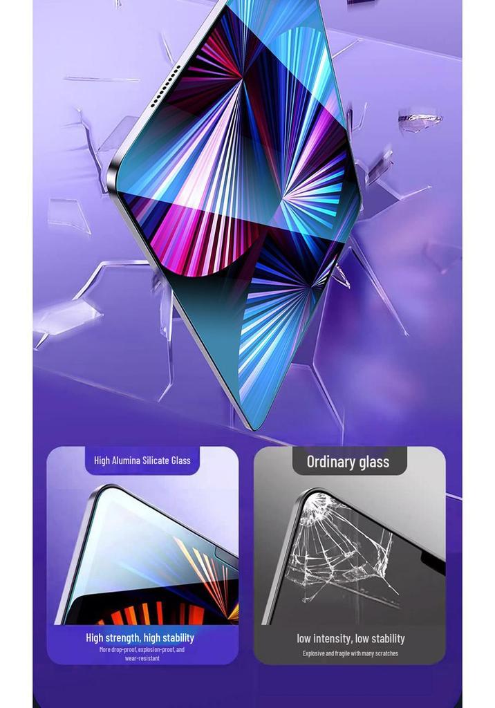 iPad Air 7/6 Pro Dust-Free Tempered Screen Protector Film with Quick Application