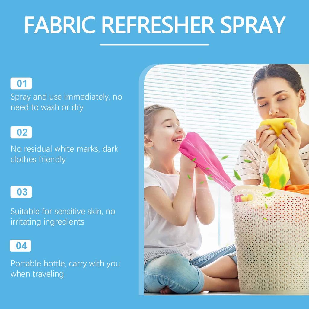Fabric Refresher Spray 100ml Helps Eliminate Lingering Odors On Clothes and Fabrics Refreshes Without Washing Suitable for Various Textiles