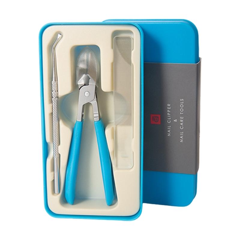 

3Pcs Professional Precise Toenail Clippers With Anti Splash Ergonomic Grip Grooming Accessories For Thick Nail Care синій