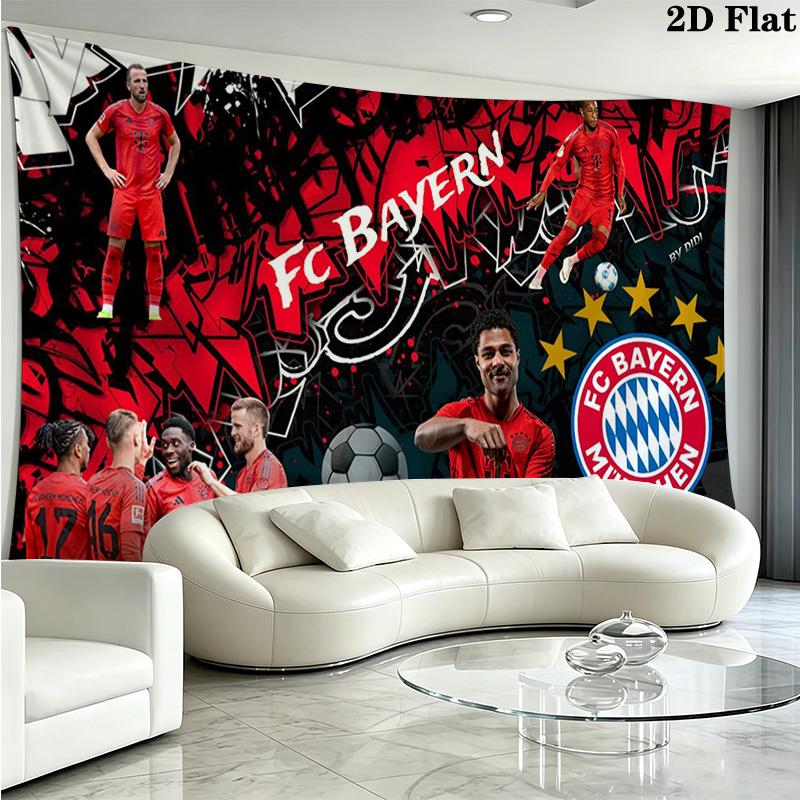 FC Bayern Munich Wall Tapestry Aesthetic Wall Hanging Printed Fabric Blanket Decorative Tapestries for Bedroom Living Room Home Decor