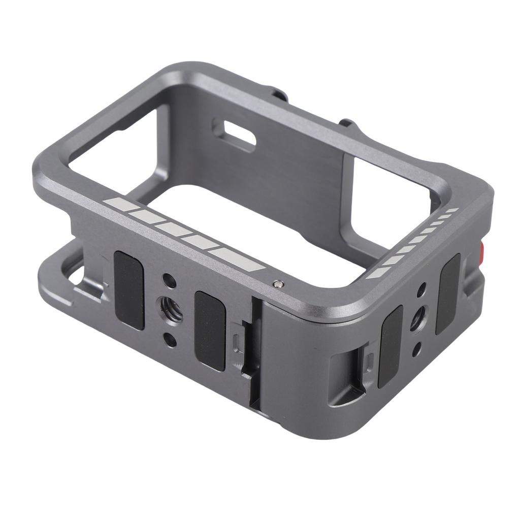 Action Camera Cage Quick Release Metal Protective Frame with Cold Shoe Port 1/4 Inch Threaded Port for Action 5 Pro