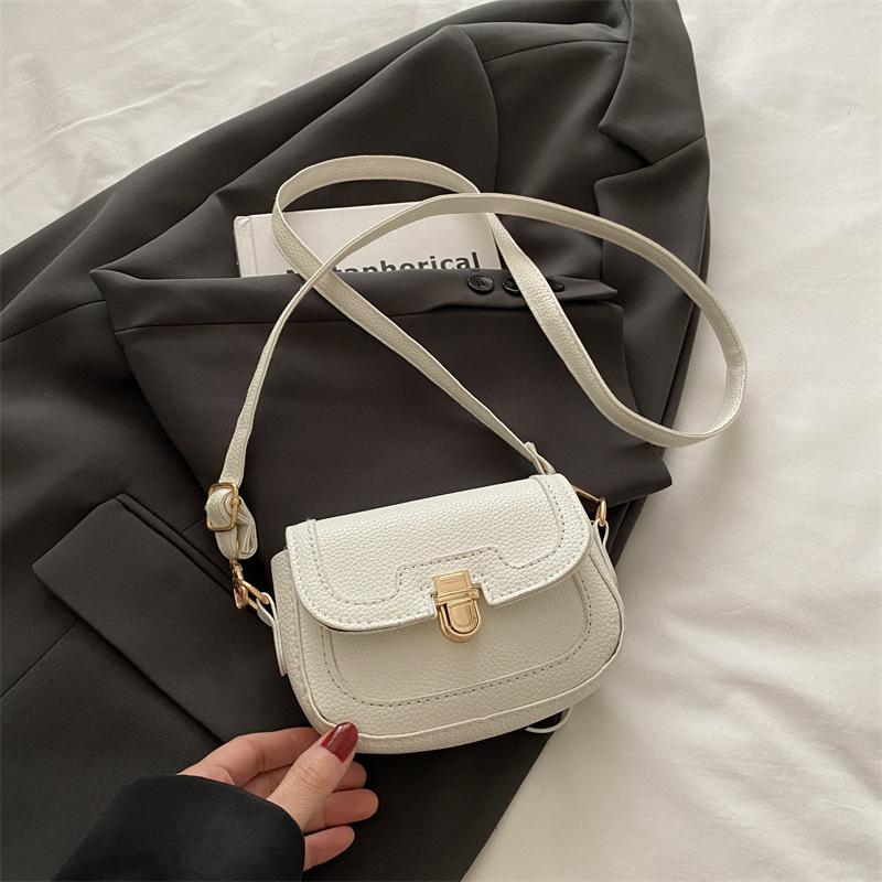 

Mini small bag women s 2025 super fire fashion premium shoulder messenger bag retro versatile saddle bag change bag білий