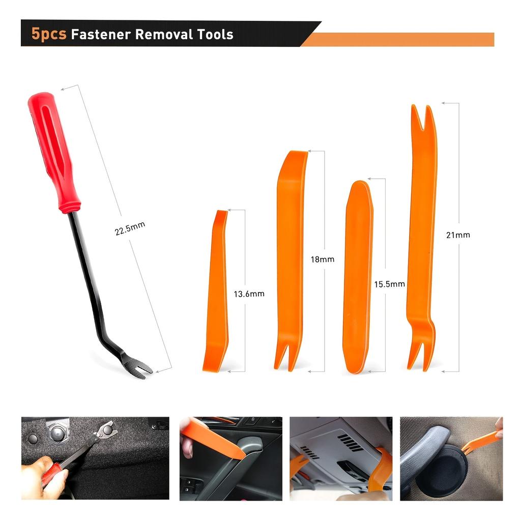 635 Stück Auto Halteklammern & Befestigungselemente Sortimentskasten | 16 Größen Nylon Stoßfänger/Kotflügel Nieten mit 10 Kabelbindern & Entfernungswerkzeug